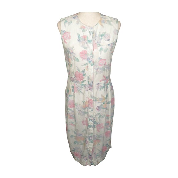 The Barnnet Linen Blend Le Suquet Floral Button Down Midi Dress Size 6-8 - Picture 1 of 12